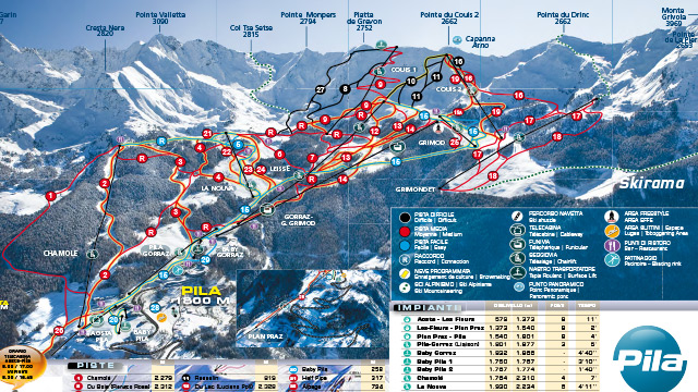 Pila 2000 Piste Map